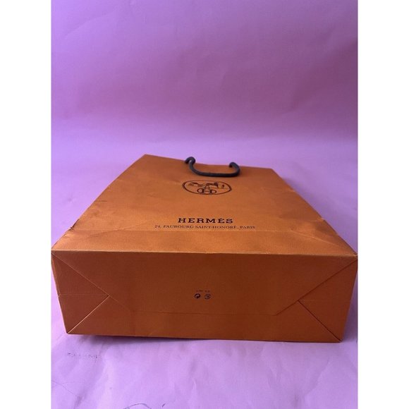 Hermes Paper Reusable Shopping Bag Gift Orange 17" x 11 " x 4" - Picture 3 of 7